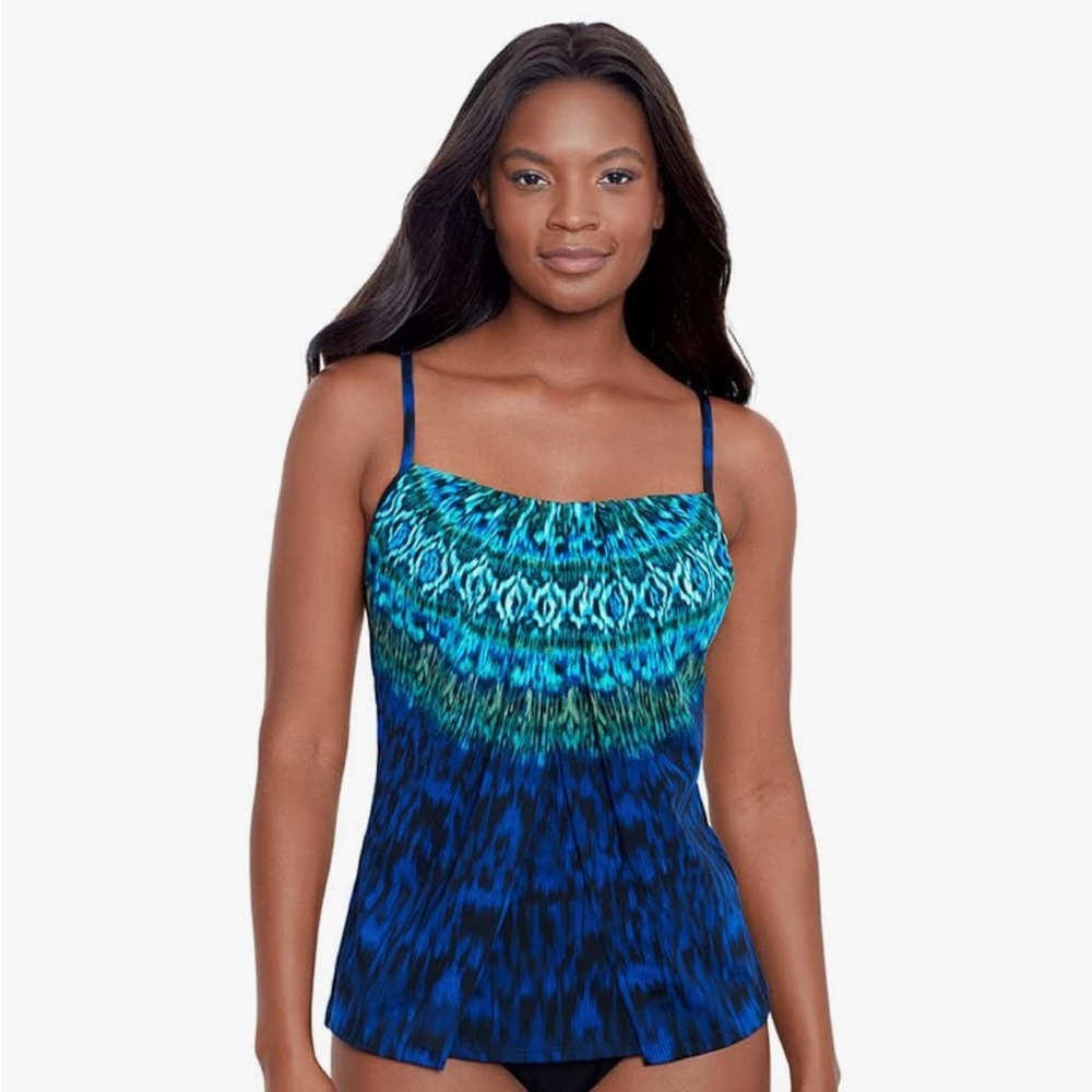 Miraclesuit   Pyrite Jubilee Soft Cup Adjustable Strap Tankini Bathing Suit Top
